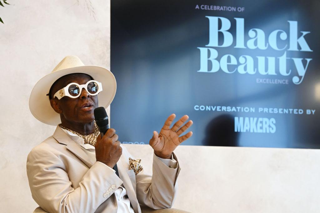 Dapper Dan speaks onstage at the 2023 Black Beauty Roster Excellence Awards Luncheon