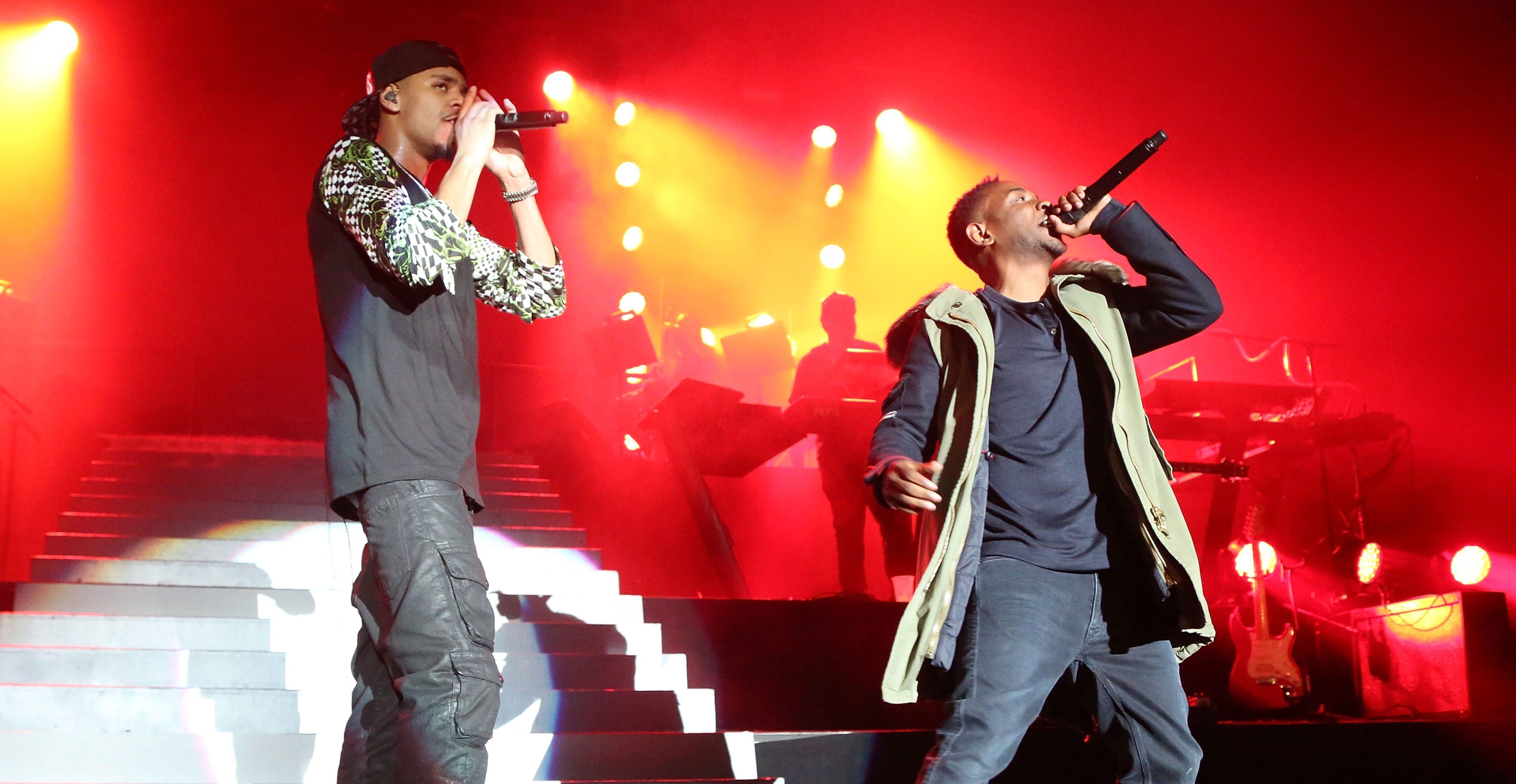 rappers j cole and kendrick lamar perform at madison square garden