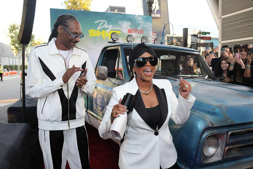 Snoop Dogg and Shante Broadus attend the World Premiere of Netflix's "Day Shift" in Los Angeles, California. 