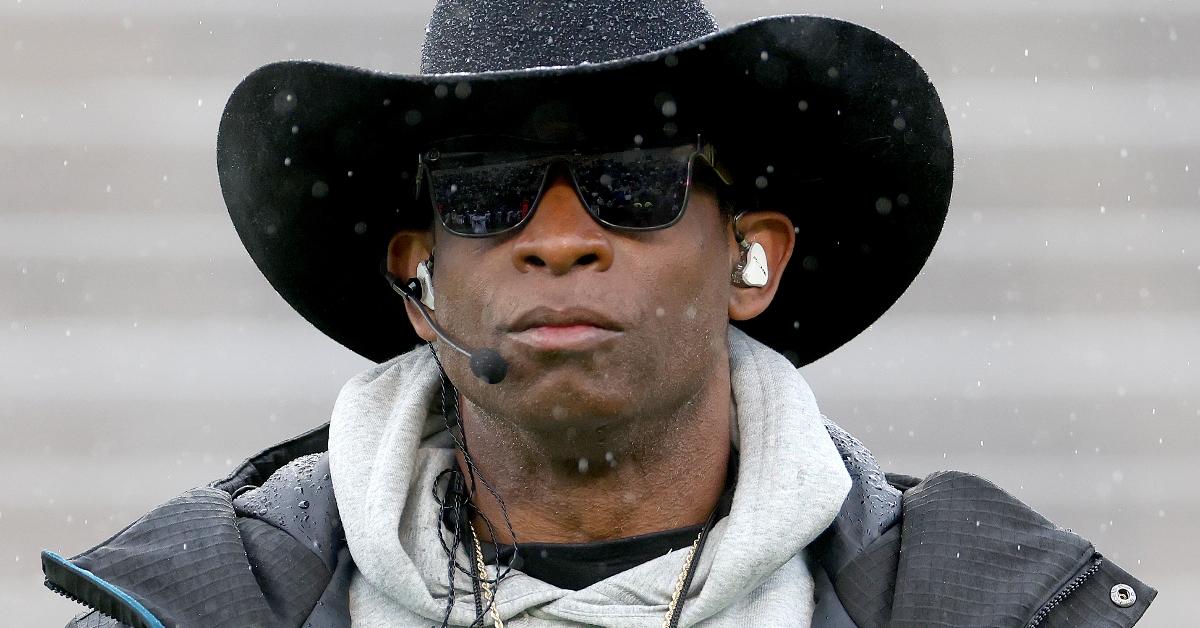 Deion Sanders of the Colorado Buffaloes watches as his team plays their spring game 