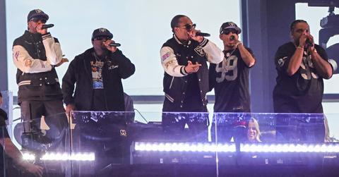 bone thugs n harmony performs during halftime of a game