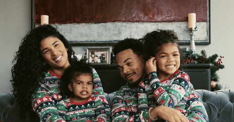 Chance the Rapper wears matching PJs with his wife, Kirsten Corley Bennett, and two daughters.