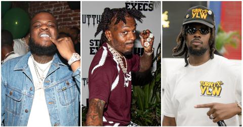 Maxo Kream attends Remy Martin Presents - Young Thug Birthday And Album Release Celebration at Beauty & Essex;Sauce Walka attends Keyglock Playboy birthday celebration at Clè Houston; BuddieRoe attends the 2023 Texas Black Expo Day 2 at George R. Brown Convention Center on May 20, 2023 in Houston, Texas.