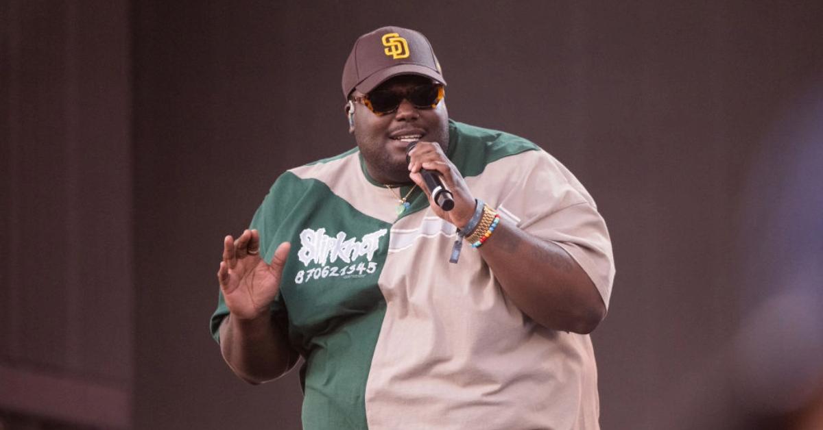 Rapper August 08 performs on the Main Stage during Weekend 2, Day 2 of the 2022 Coachella Valley Music and Arts Festival on April 23, 2022 in Indio, California.