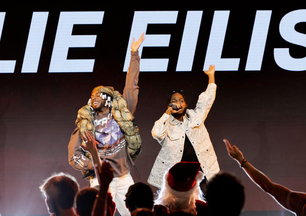 Armani White (L) performs onstage during the Streamy Awards 