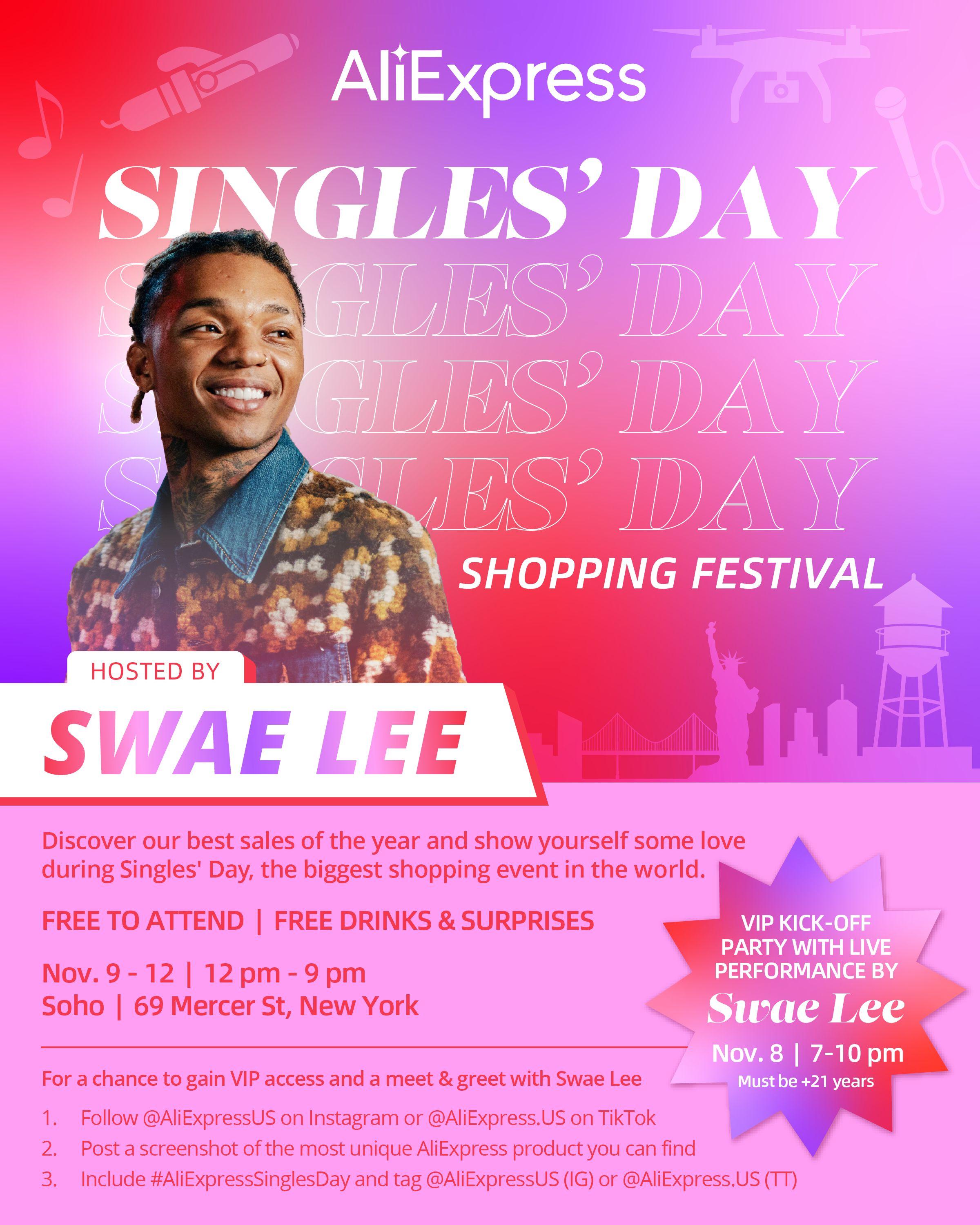 aliexpress swae lee singles day shopping pop up flier compressed