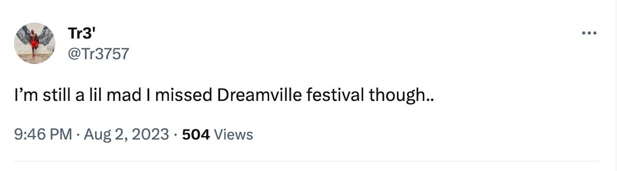 dreamville festival tweet