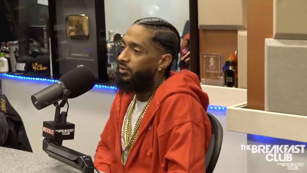 Nipsey Hussle speaks on an episode of 'The Breakfast Club.'