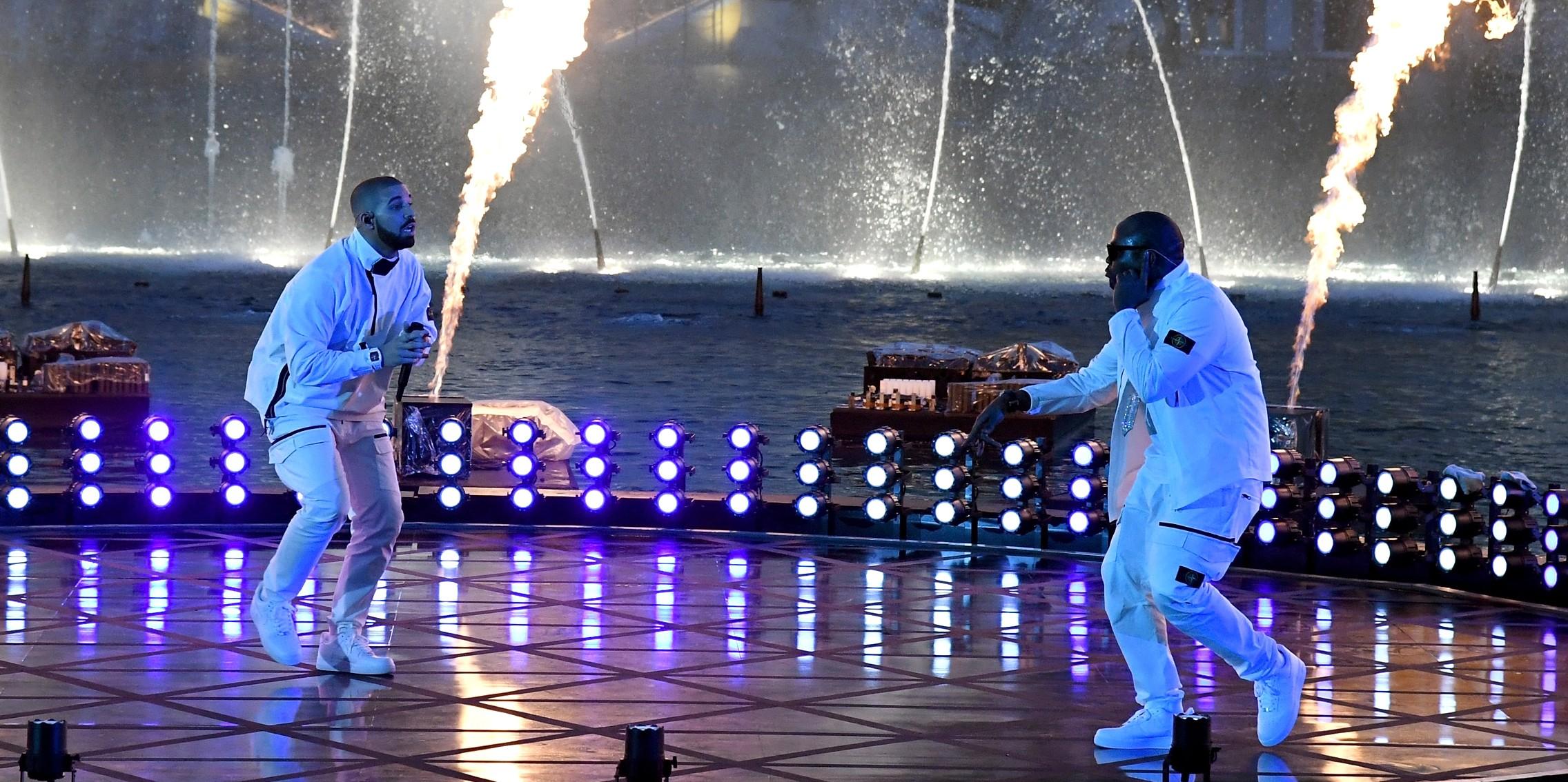 drake l and travis baka savoury perform during the  billboard music awards