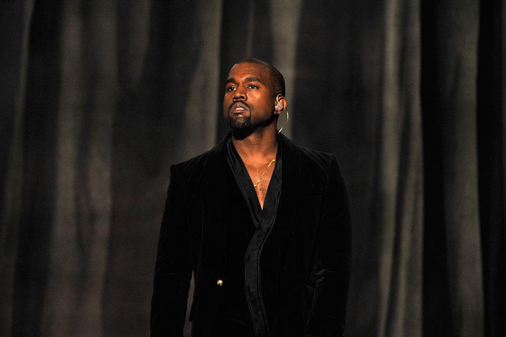 Recording artist Kanye West performs onstage during The 57th Annual GRAMMY Awards at the Staples Center 