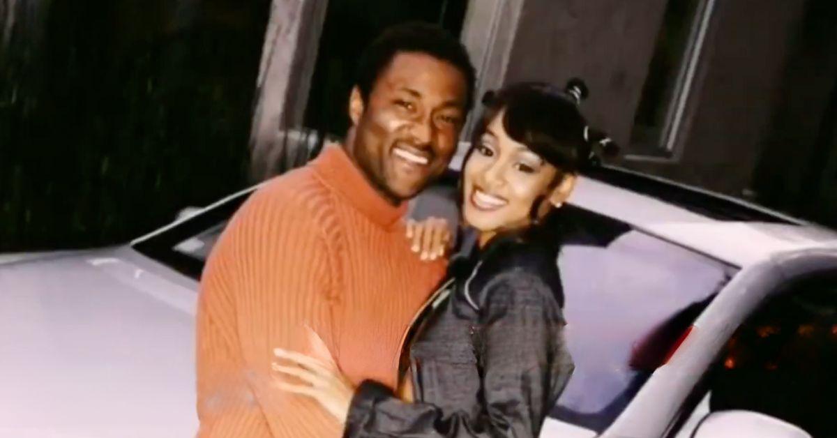 Andre Rison and Lisa Lopes pose for a photo shown in 'Hopelessly in Love: Lisa "Left Eye" Lopes and Andre Rison'