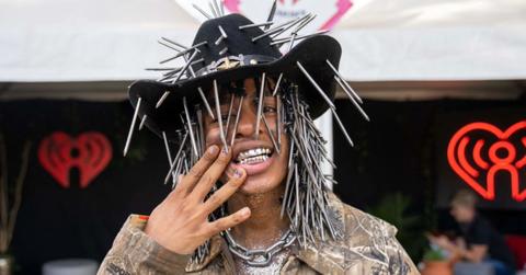 US singer Teezo Touchdown poses for a photo backstage during the second weekend of Austin City Limits Music Festival at Zilker Park in Austin, Texas, on October 15, 2022.