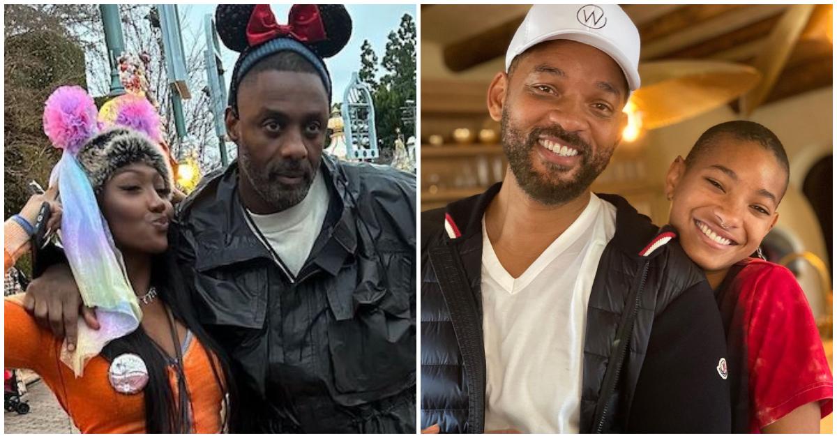 Idris Elba and Will Smith with their daughters