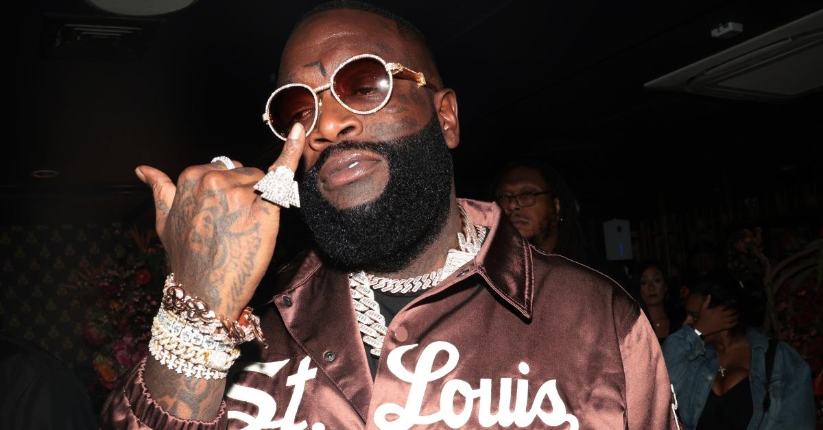Rick Ross attends a celebration of CMG's new compilation album "Gangsta Art" at Sei Less on September 28, 2023 in New York City. 