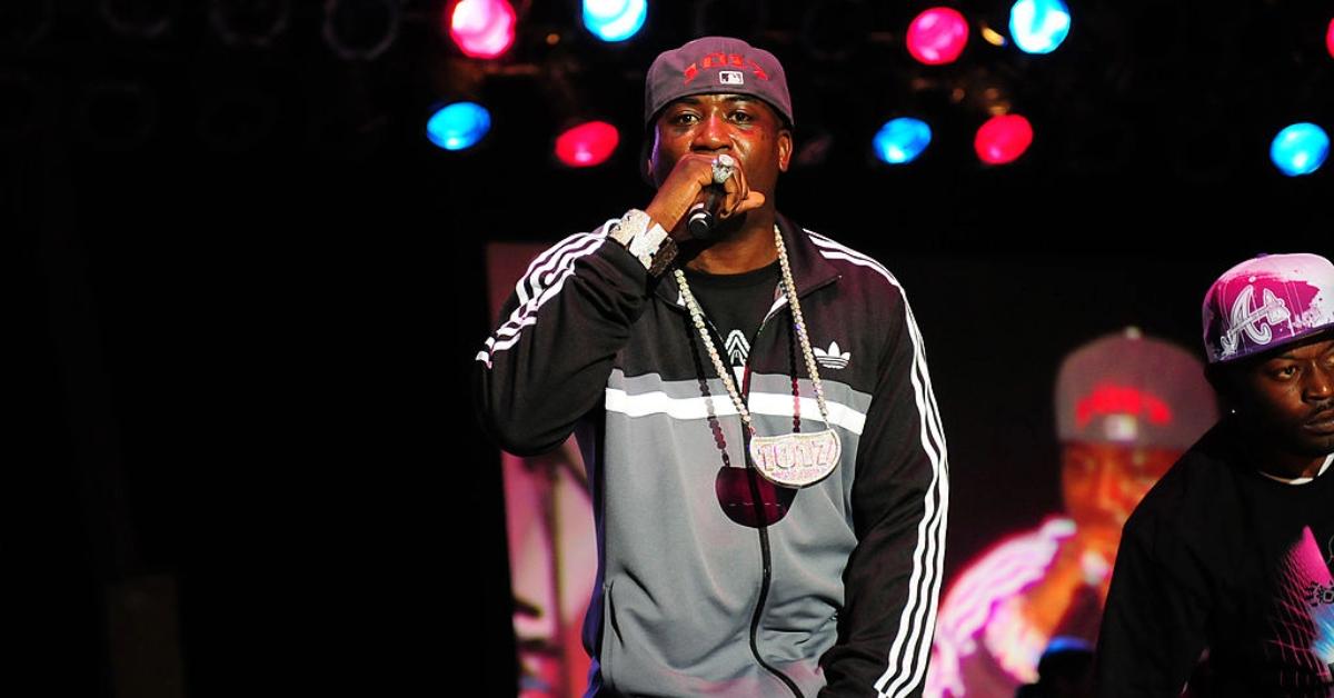 Gucci Mane onstage at The 4th Annual Thanksgiving Carnival & Turkey Giveaway on November 23, 2010 in Atlanta, Georgia.