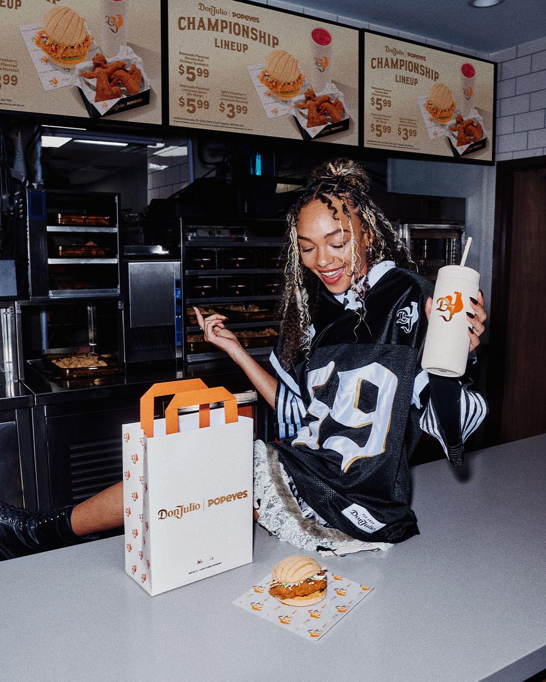 credit diego bendezu for tequila don julio x popeyes two game day icons unite for an unforgettable collaboration in celebration of footballs big game