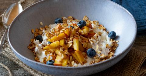 Bowl with healthy breakfast food