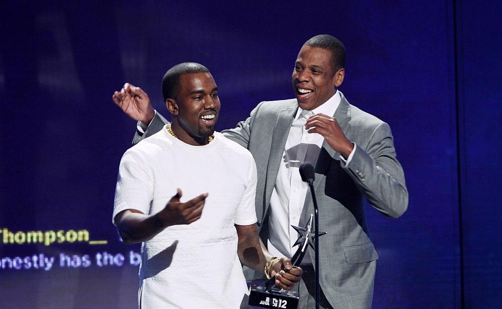 Kanye West and Jay-Z attend the 2012 BET Awards at The Shrine Auditorium 