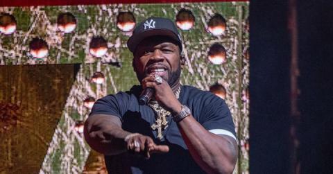 50 Cent performs onstage during 'The Final Lap Tour' at Pine Knob Music Theatre