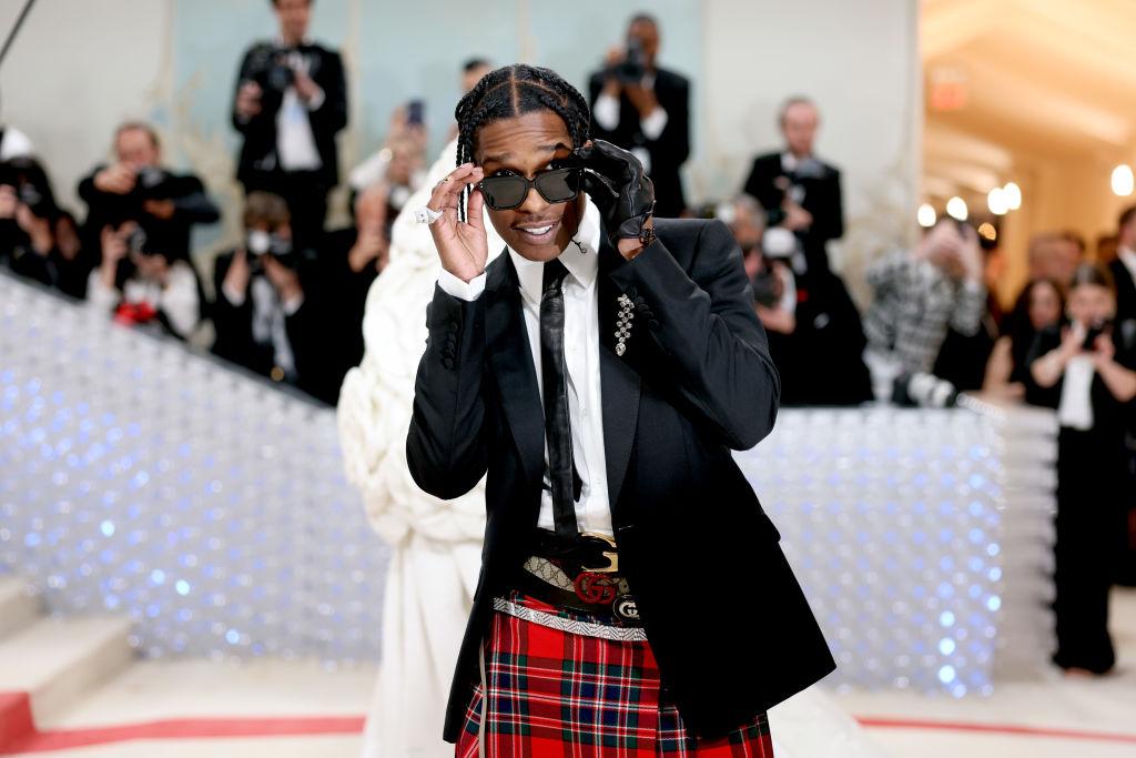 Rihanna and A$AP Rocky attend The 2023 Met Gala Celebrating "Karl Lagerfeld: A Line Of Beauty" at The Metropolitan Museum of Art.