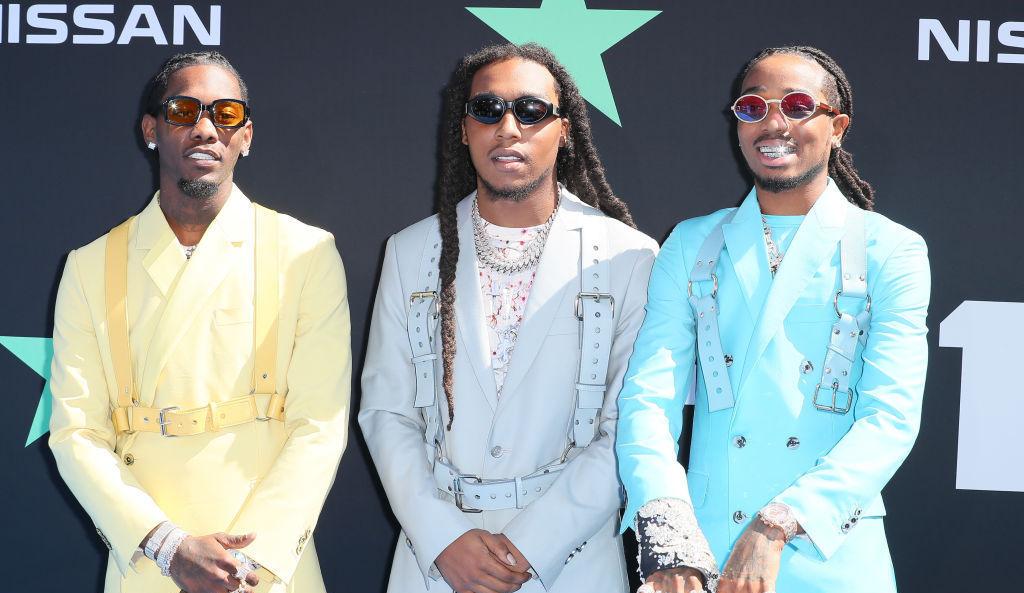 (L-R) Offset, Takeoff and Quavo of Migos attend the 2019 BET Awards