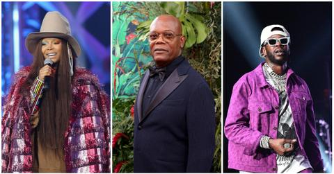 Erykah Badu speaks onstage during BET's Social Awards 2018; Samuel L. Jackson attends The 76th Annual Tony Awards; Rapper 2 Chainz performs at Streetz Fest 2019 at Cellairis Amphitheatre at Lakewood