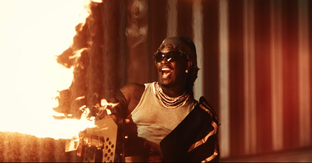 young thug w flamethrower in mv