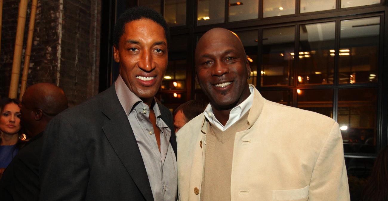 scottie pippen and michael jordan attend the surprise birthday celebration for scottie pippen