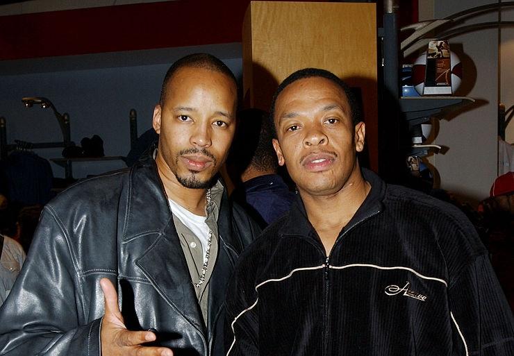 Warren G and Dr. Dre at the Nike Town in Beverly Hills, California 