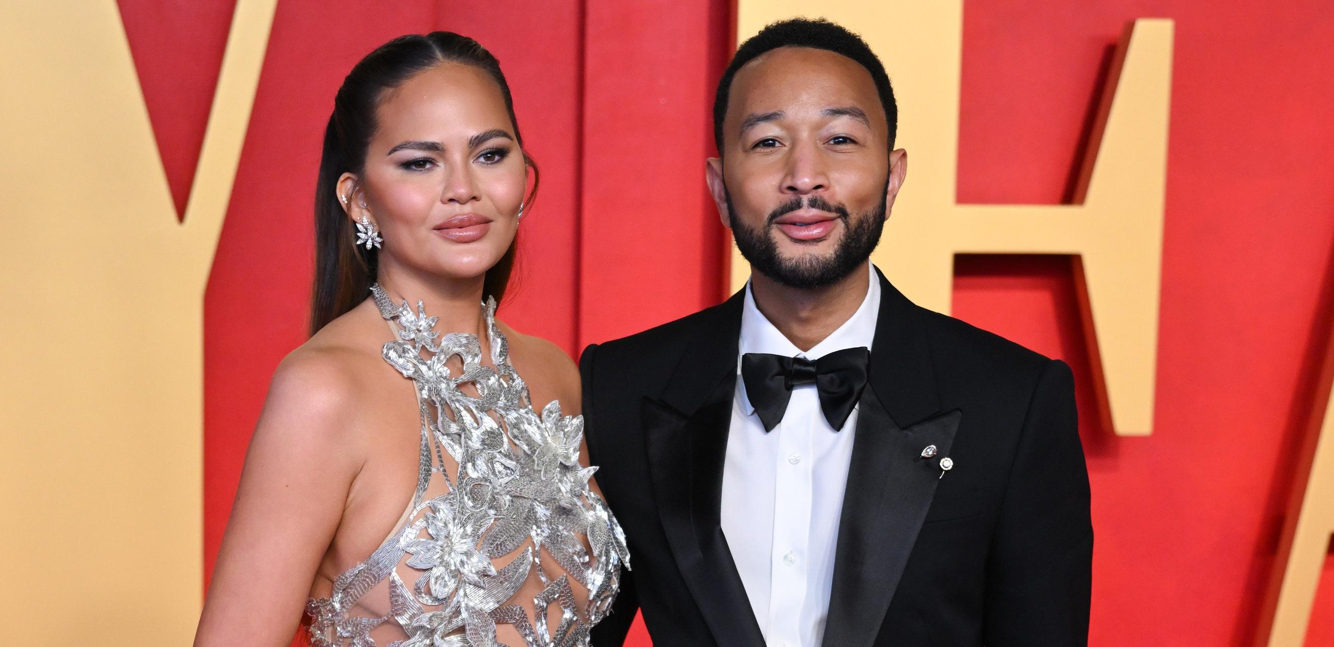 chrissy teigen and john legend attend the  vanity fair oscar party