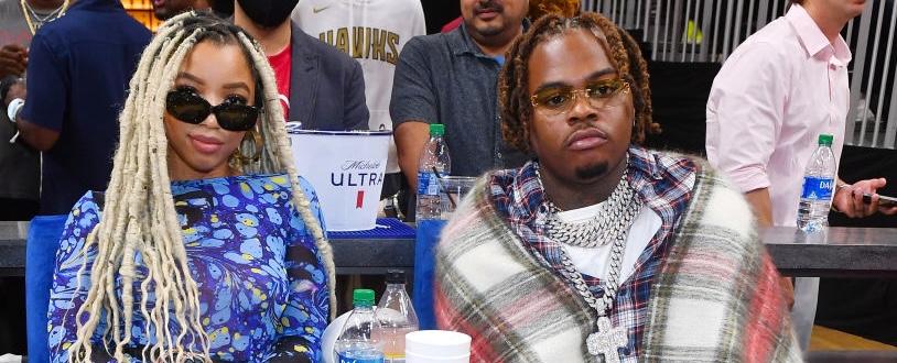 Chloe Bailey and Gunna attend Atlanta Hawks vs Dallas Mavericks home