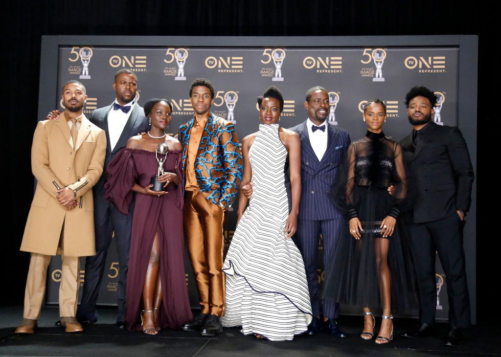 Michael B. Jordan, Winston Duke, Lupita Nyong'o, Chadwick Boseman, Danai Gurira, Sterling K. Brown, Letitia Wright, and Ryan Coogler