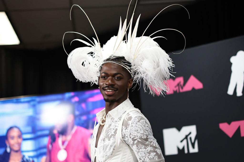 Lil Nas X poses in the press room at the MTV Video Music Awards at Prudential Center 