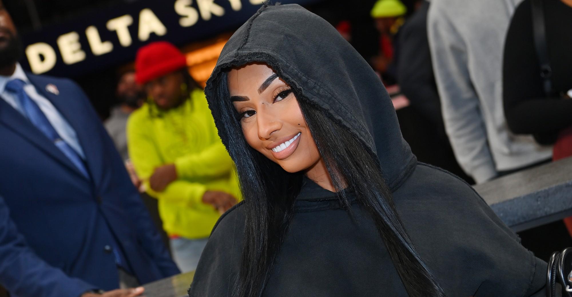 rapper rubi rose attends the game between the atlanta hawks and the washington wizards