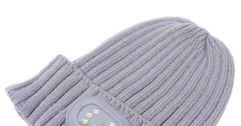 headlightz rechargeable led solid knit beanie with ligh d z