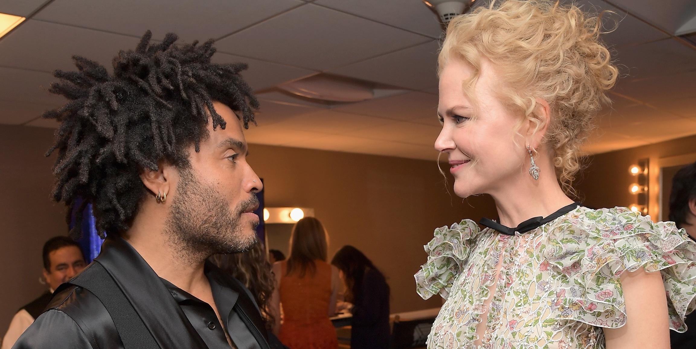 lenny kravitz l and actress nicole kidman