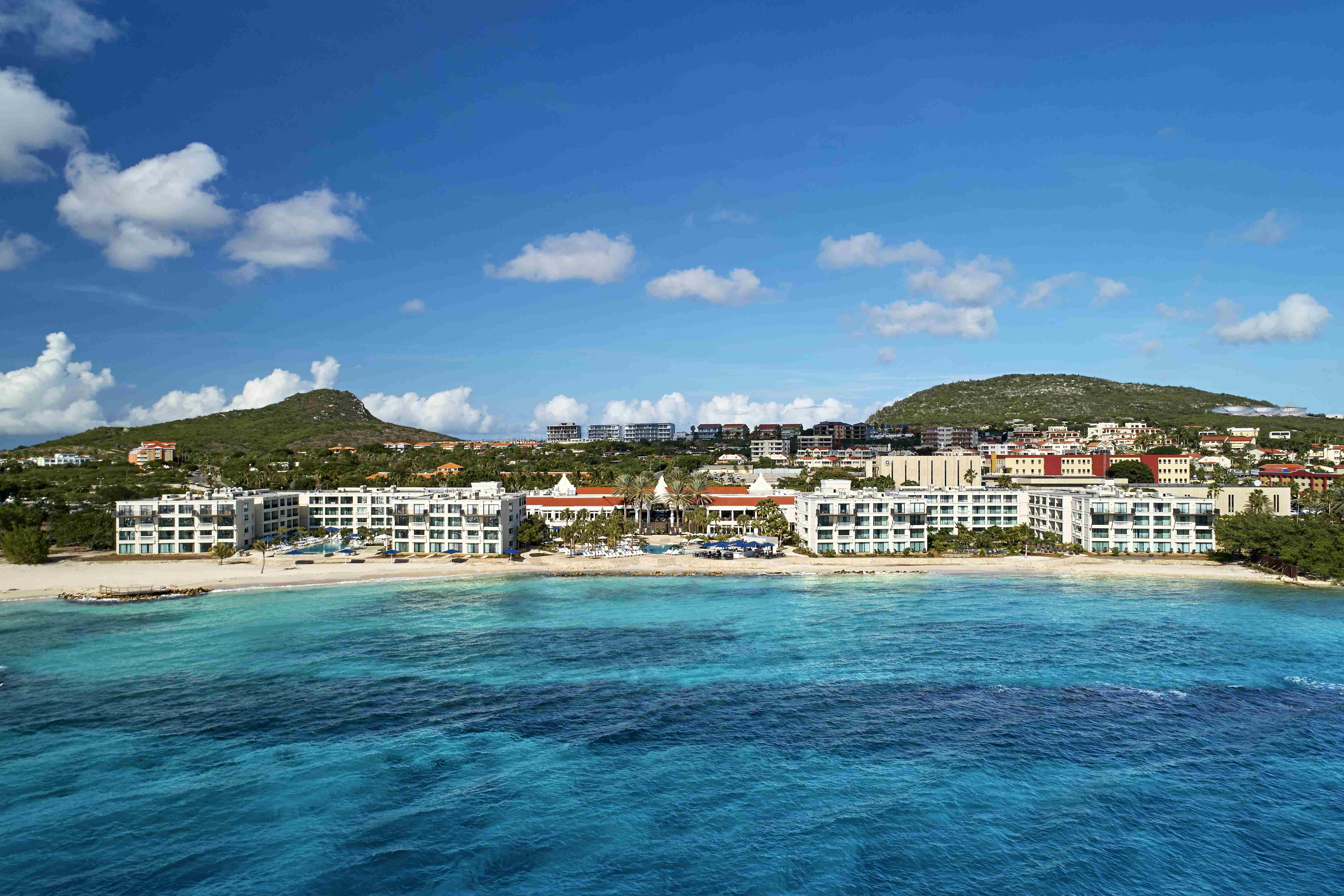 curacao marriottpool beachside drone