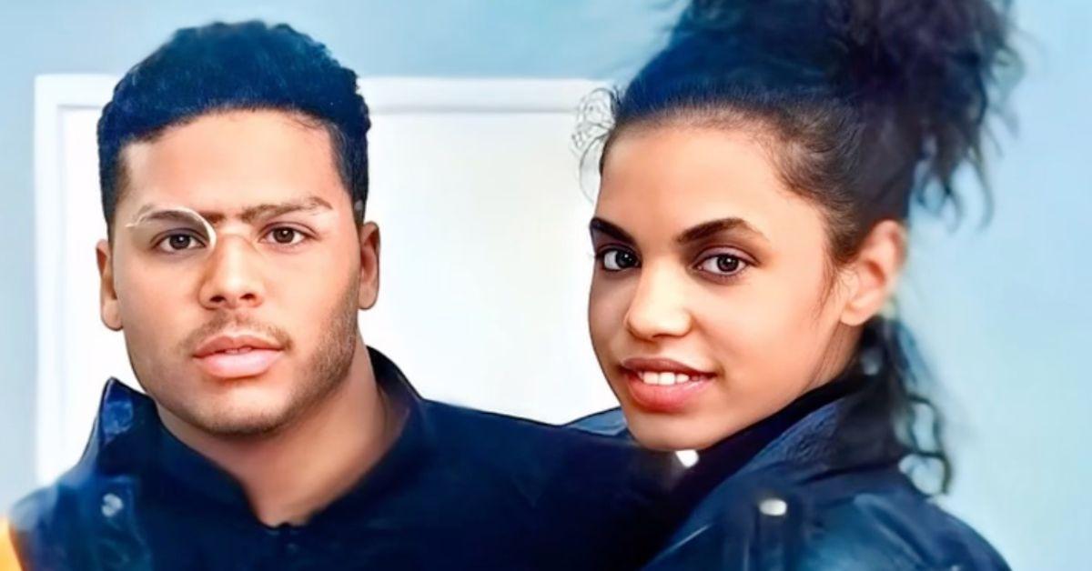 Al B. Sure and Kim Porter pose for a photo together during their relationship