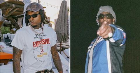 Gunna in Punta Cana (left), Young Thug in promotional image the 'Money on Money' music video