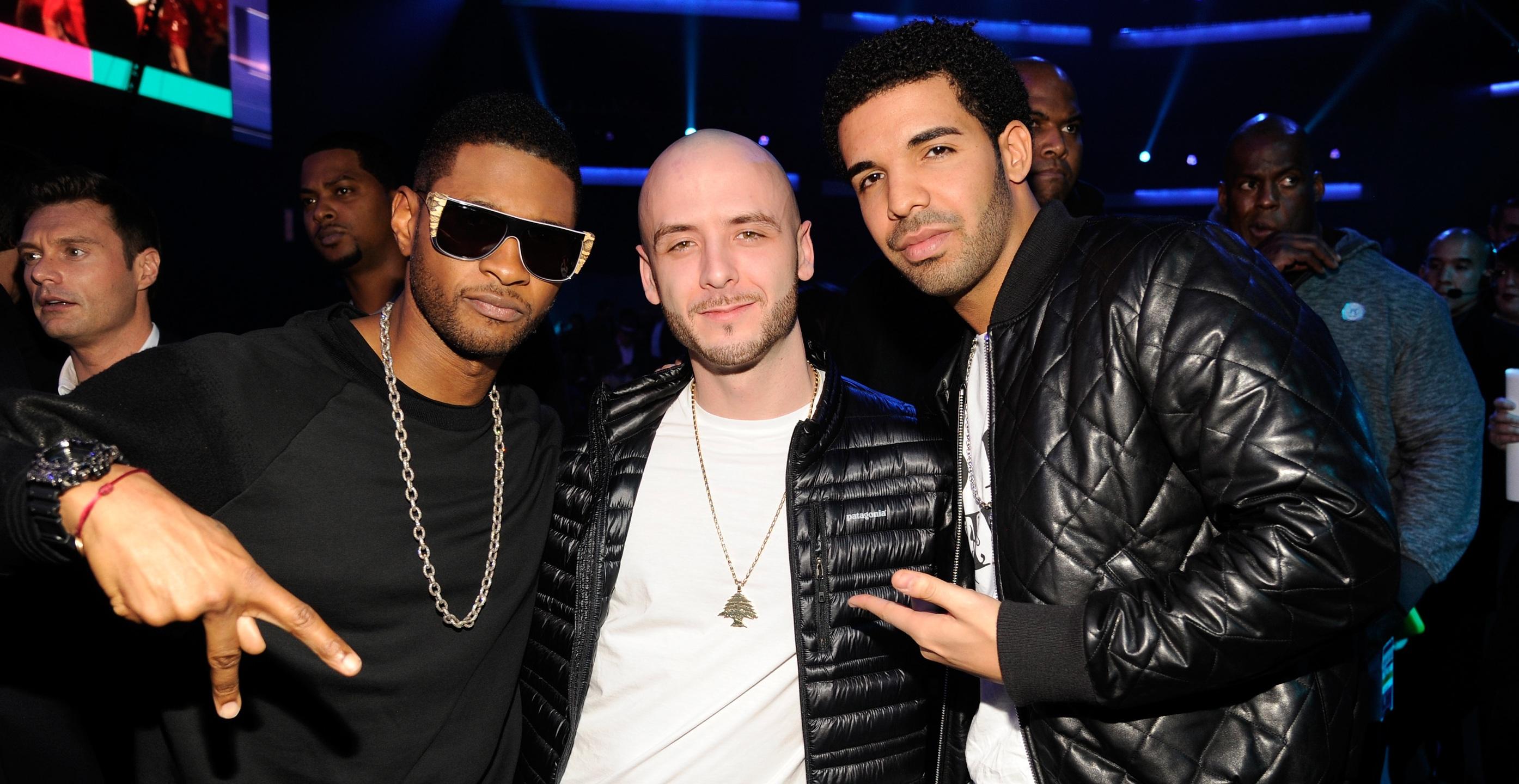 music producer noah  shebib and rapper drake in the audience at the th american music awards