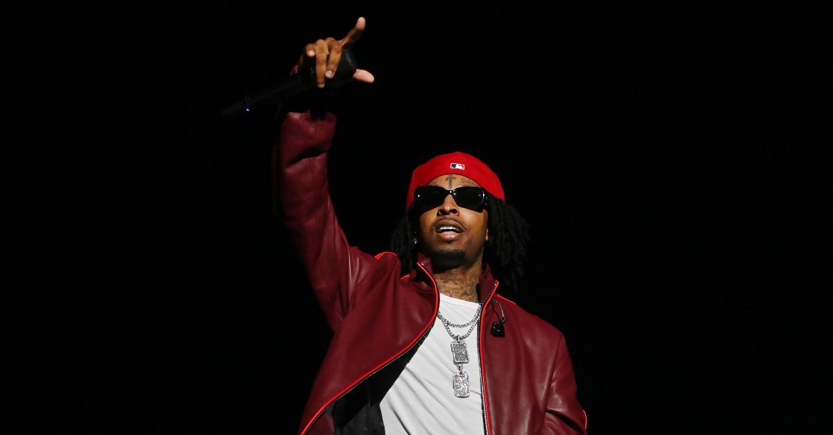  Rapper 21 Savage performs onstage during 2023 HOT 107.9's Birthday Bash at State Farm Arena on June 17, 2023 in Atlanta, Georgia