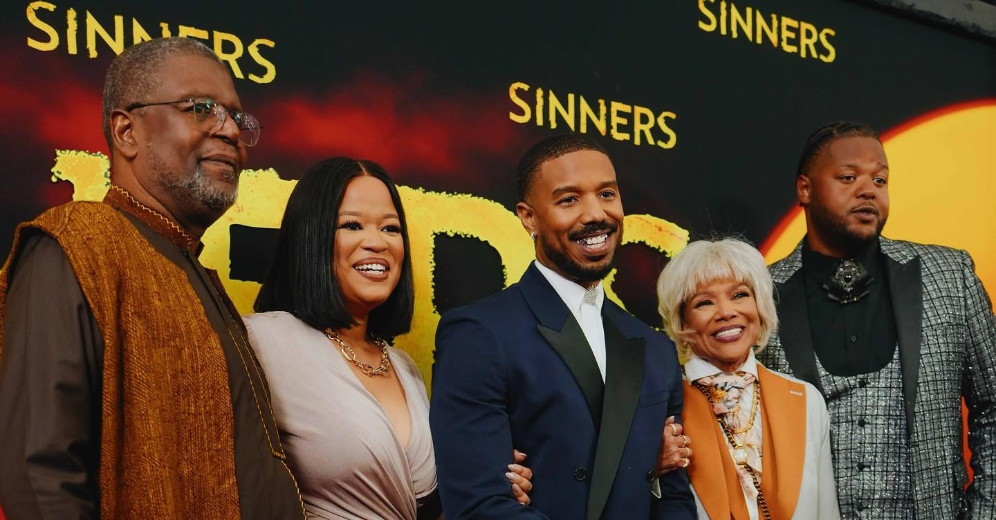 Michael B. Jordan and his family at the premiere of 'Sinners'.