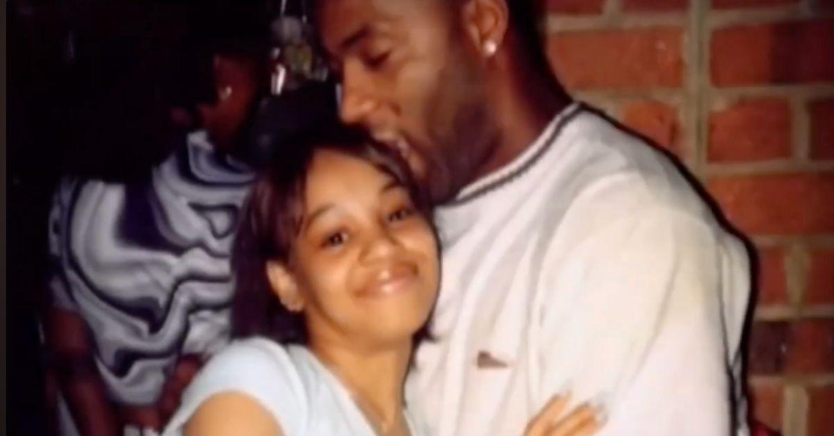 Lisa Lopes poses for a photo with Andre Rison in a photo shown in 'Hopelessly in Love: Lisa "Left Eye" Lopes and Andre Rison'