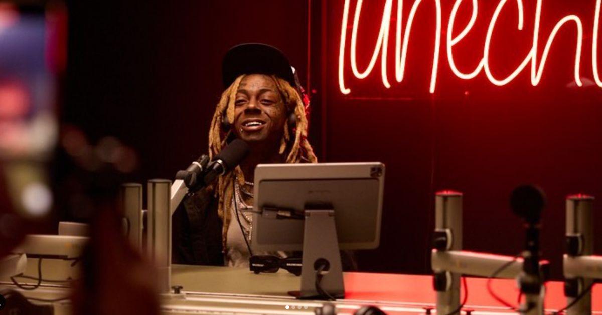 Lil Wayne sits in his "Tunechi" podcast studio