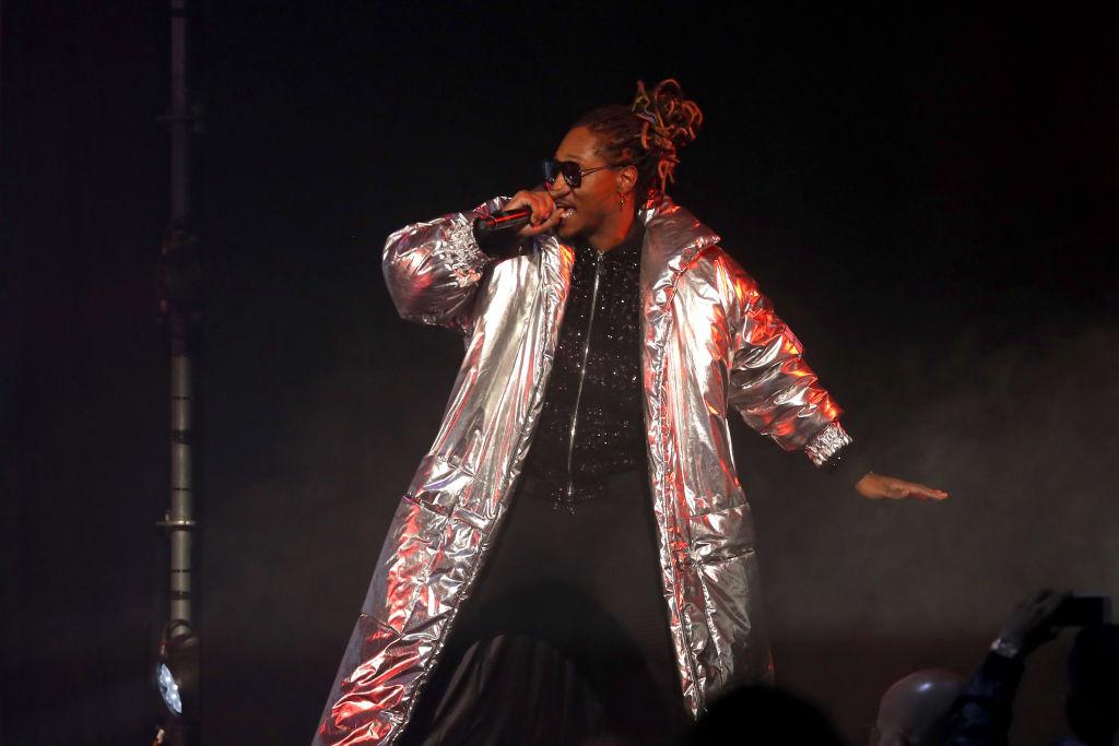 Future performing on stage at the Philipp Plein fashion show during New York Fashion Week: The Shows at Hammerstein Ballroom