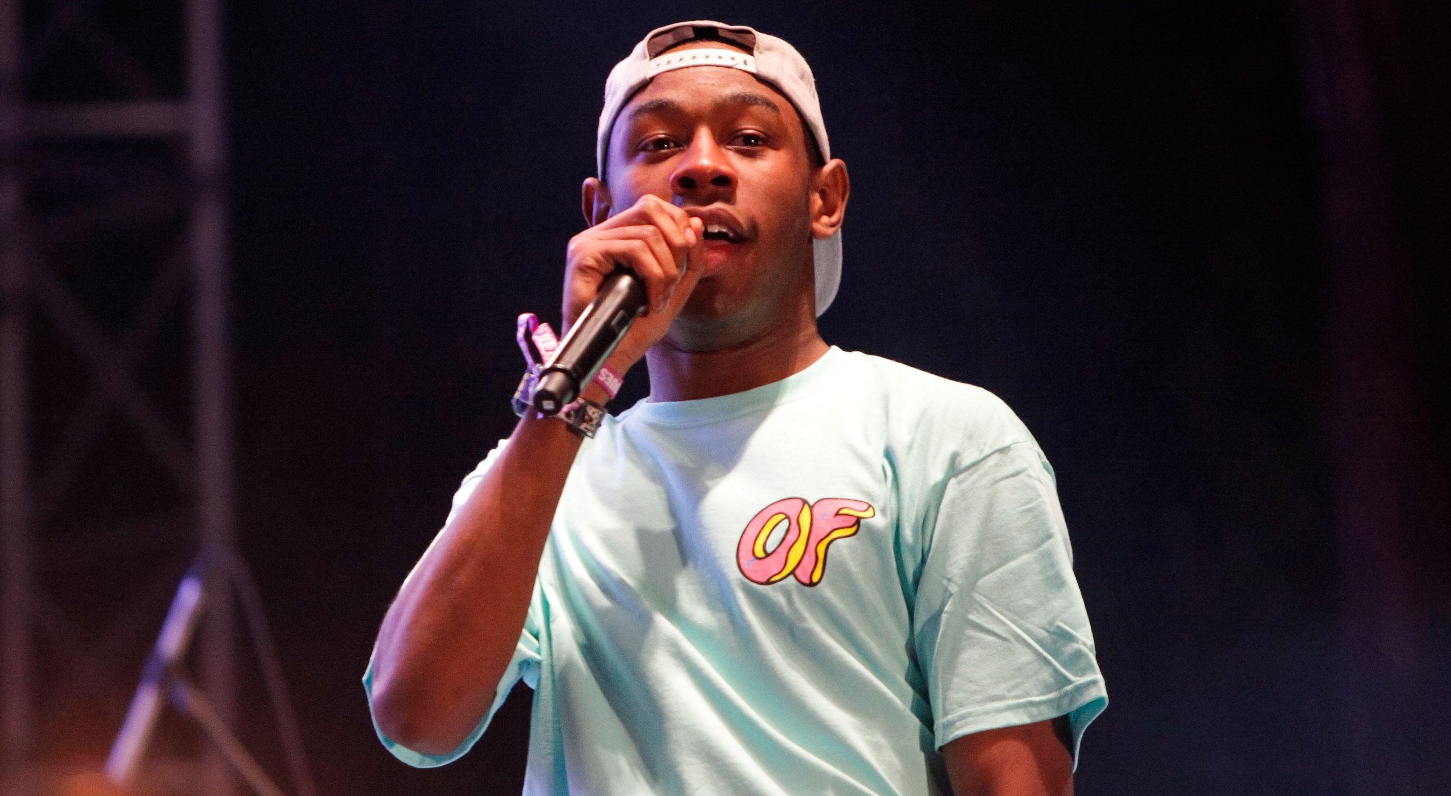 tyler the creator of odd future performs at the paid dues independent hip hop festival