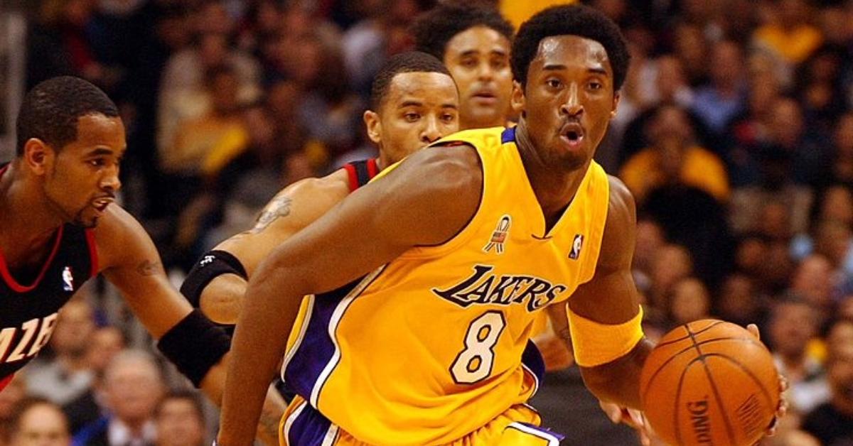 Laker's Kobe Bryant during the Los Angeles Lakers versus the Portland Trail Blazers basketball game October 30, 2001 at the Staples Center in Los Angeles, CA.