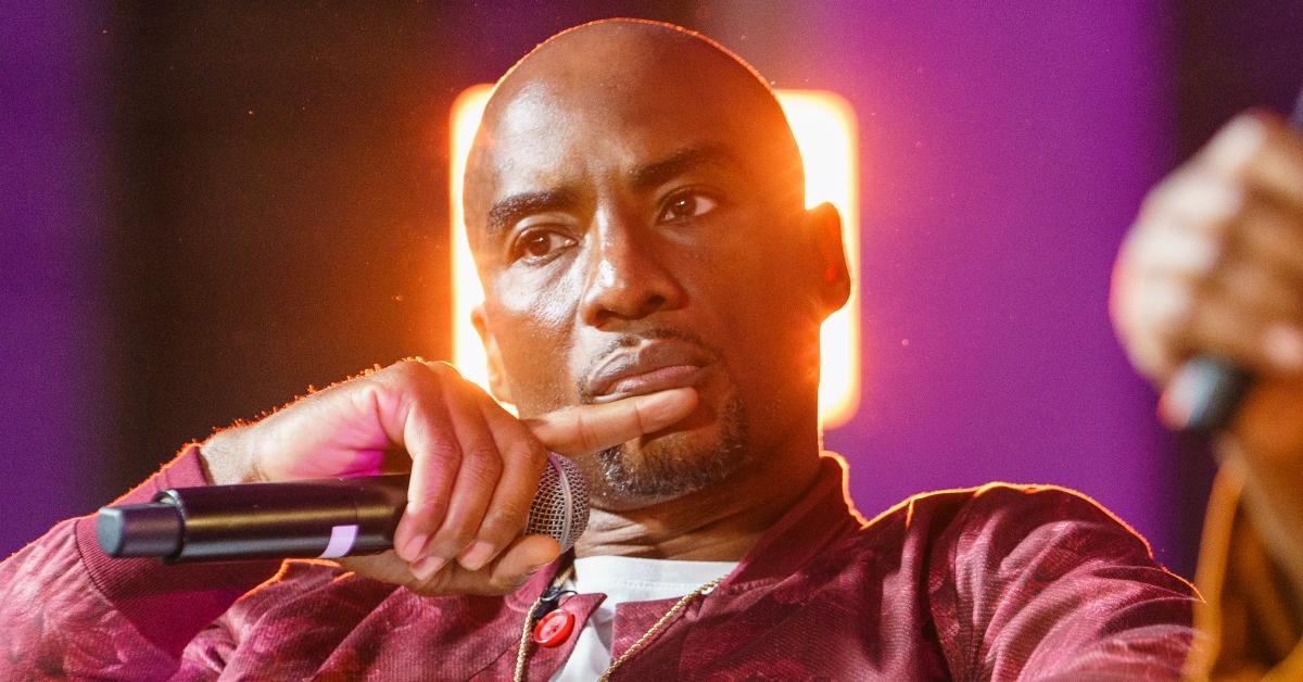 Charlamagne tha God is seen during a campaign event and conversation with Stacey Abrams, 21 Savage, and Francys Johnson at The HBUC.