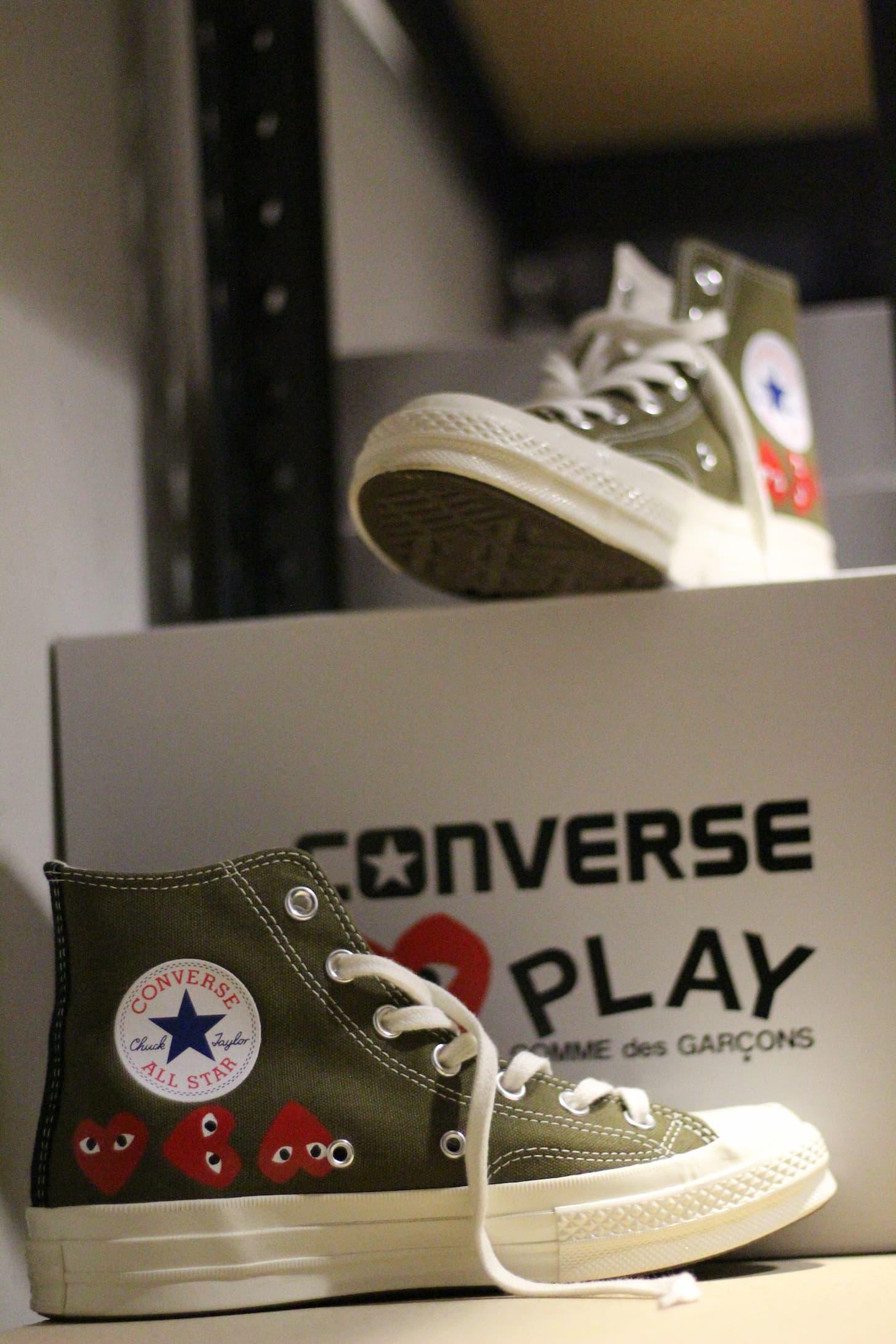 Olive green 2024 cdg converse