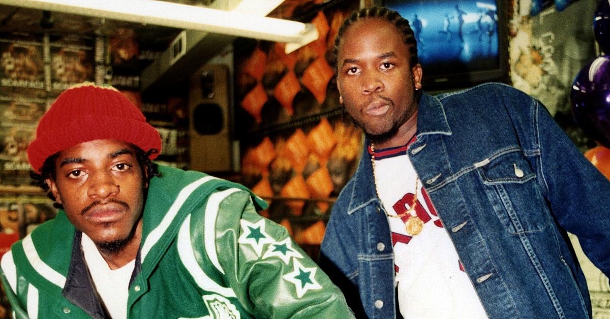 Rappers André 3000 (André Benjamin) and Big Boi (Antwan Patton) of Outkast poses for photos at George's Music Room in Chicago